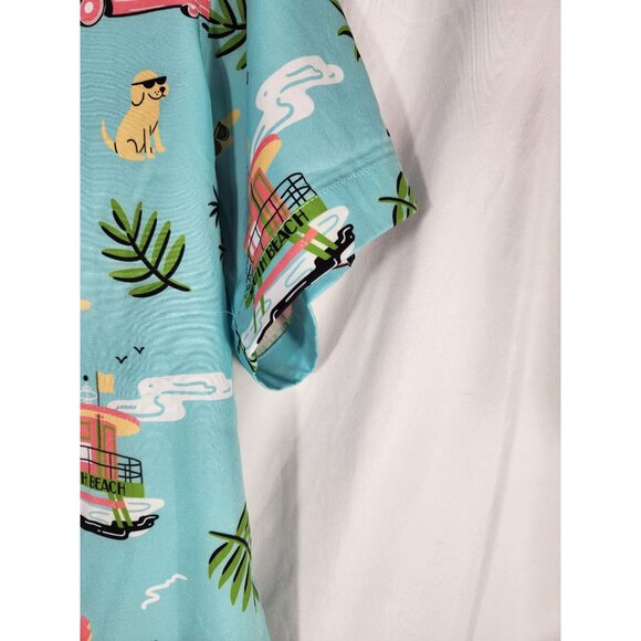 Raising Cane's Novelty Print Shirt Kitschy Beach Surf Button Up Small - Picture 3 of 5